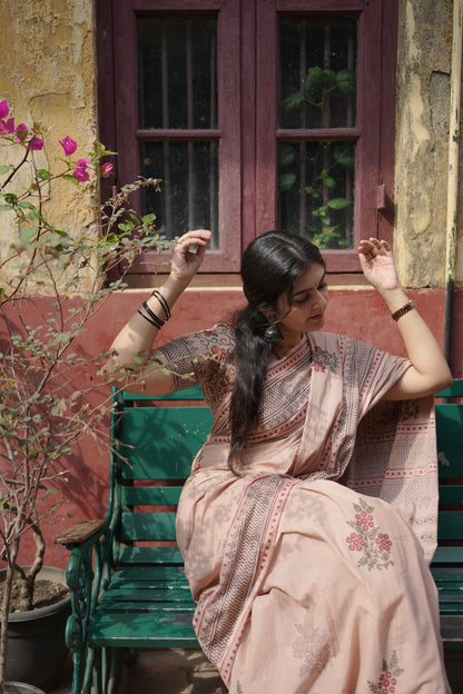 Aparna Hand Block Printed Cotton Saree