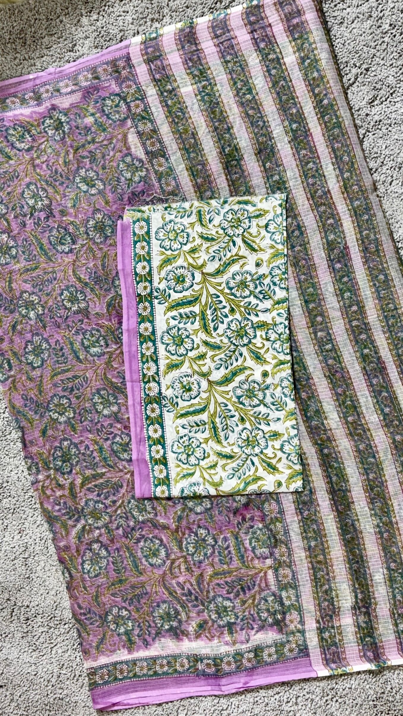 Lavender_ Kota Doria Saree