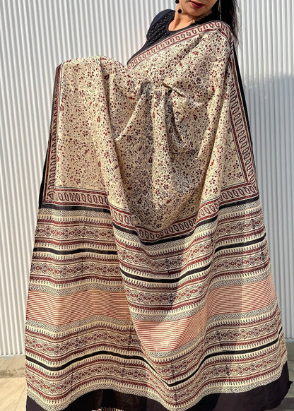CHITRA_Heritage Bagru Hand Block Printed Pure Cotton Saree