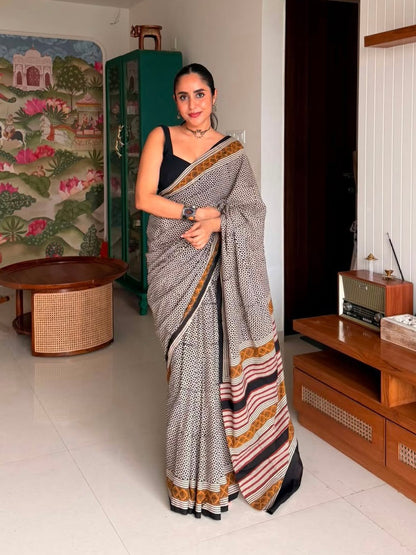 Bhavika _Bagru HBP Cotton Saree