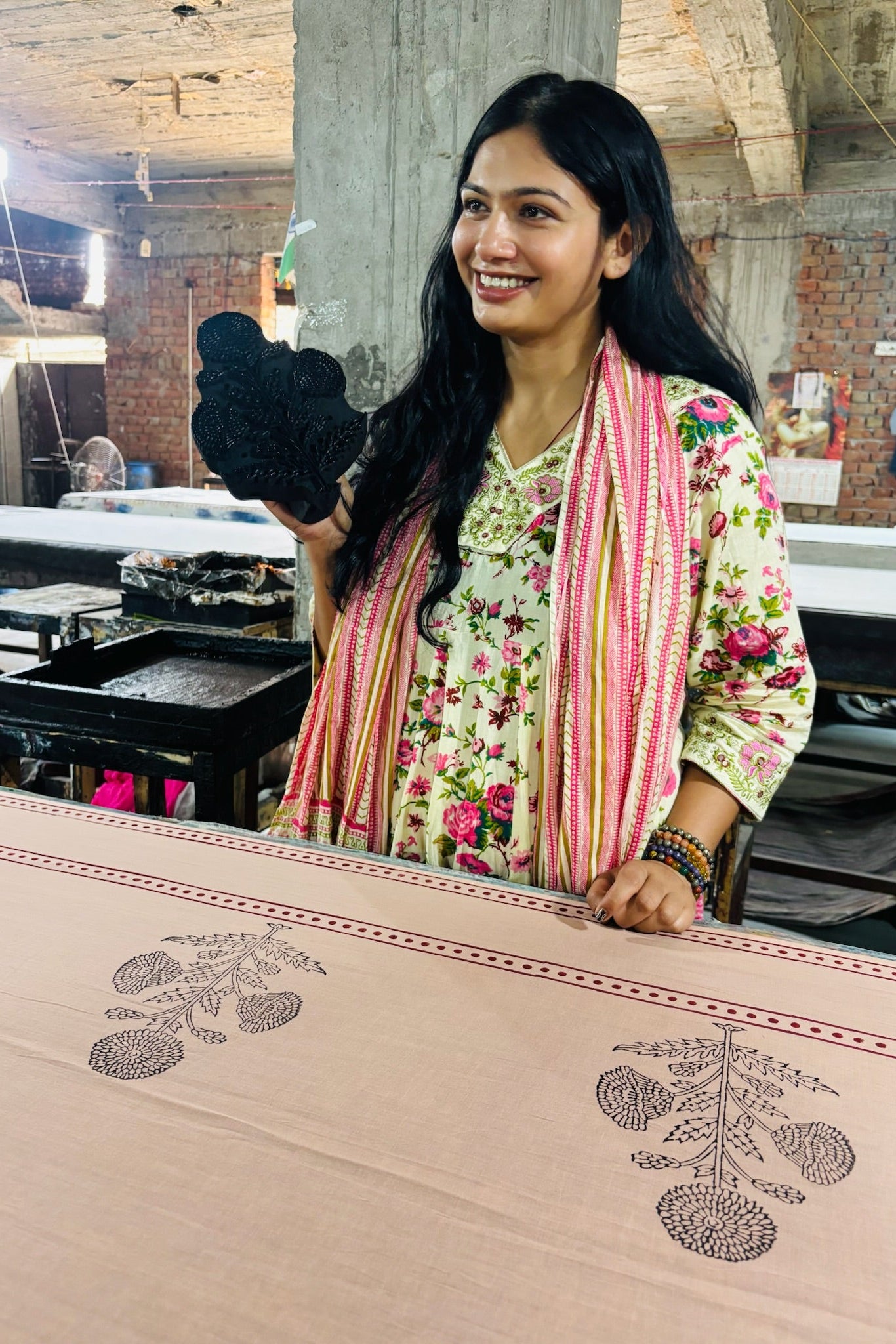 Nayana Hand Block Print Mul Mul Cotton Saree - Image 3 - Vasaka Jaipur