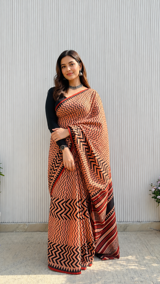 Aakriti_Bagru HBP Cotton Saree