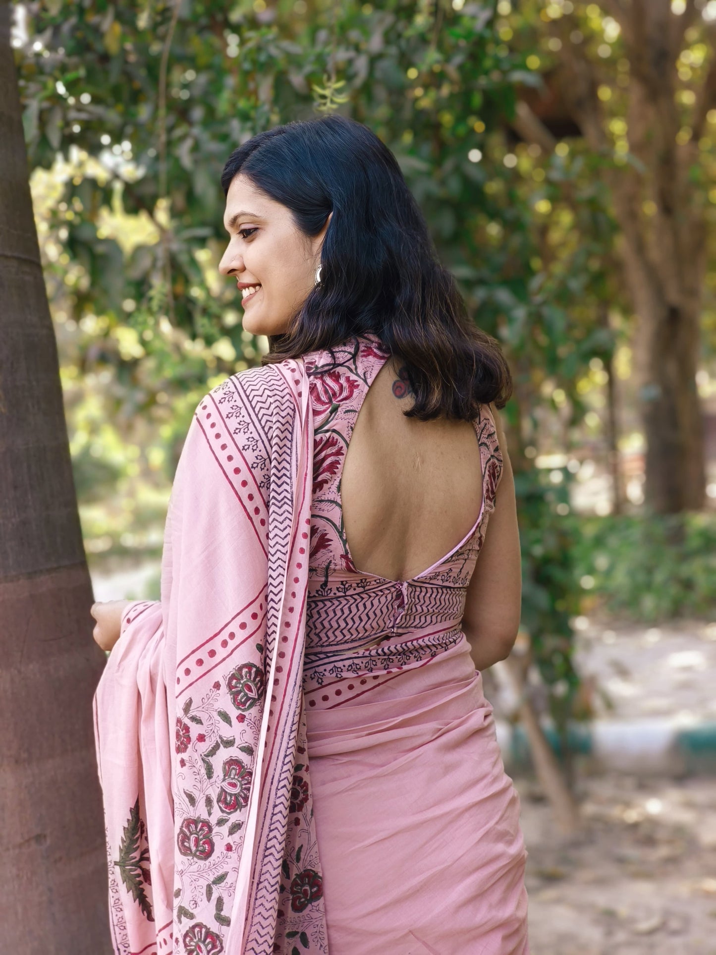 Nayana Hand Block Printed Cotton Saree