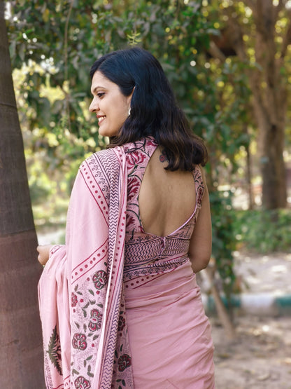 Nayana Hand Block Printed Cotton Saree