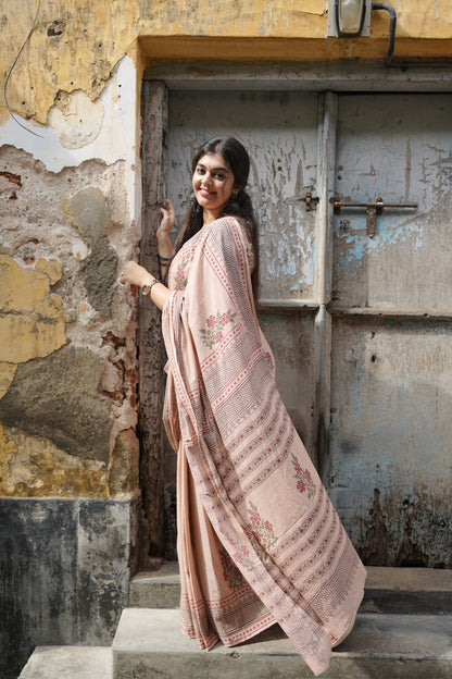Aparna Hand Block Printed Cotton Saree