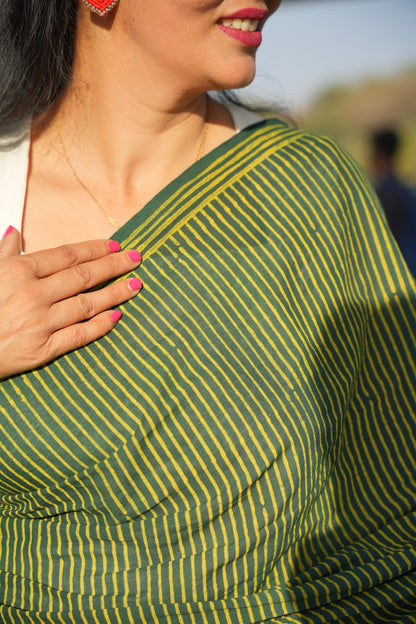 Garishma_Dhara Earthy Dabu Green Cotton Saree