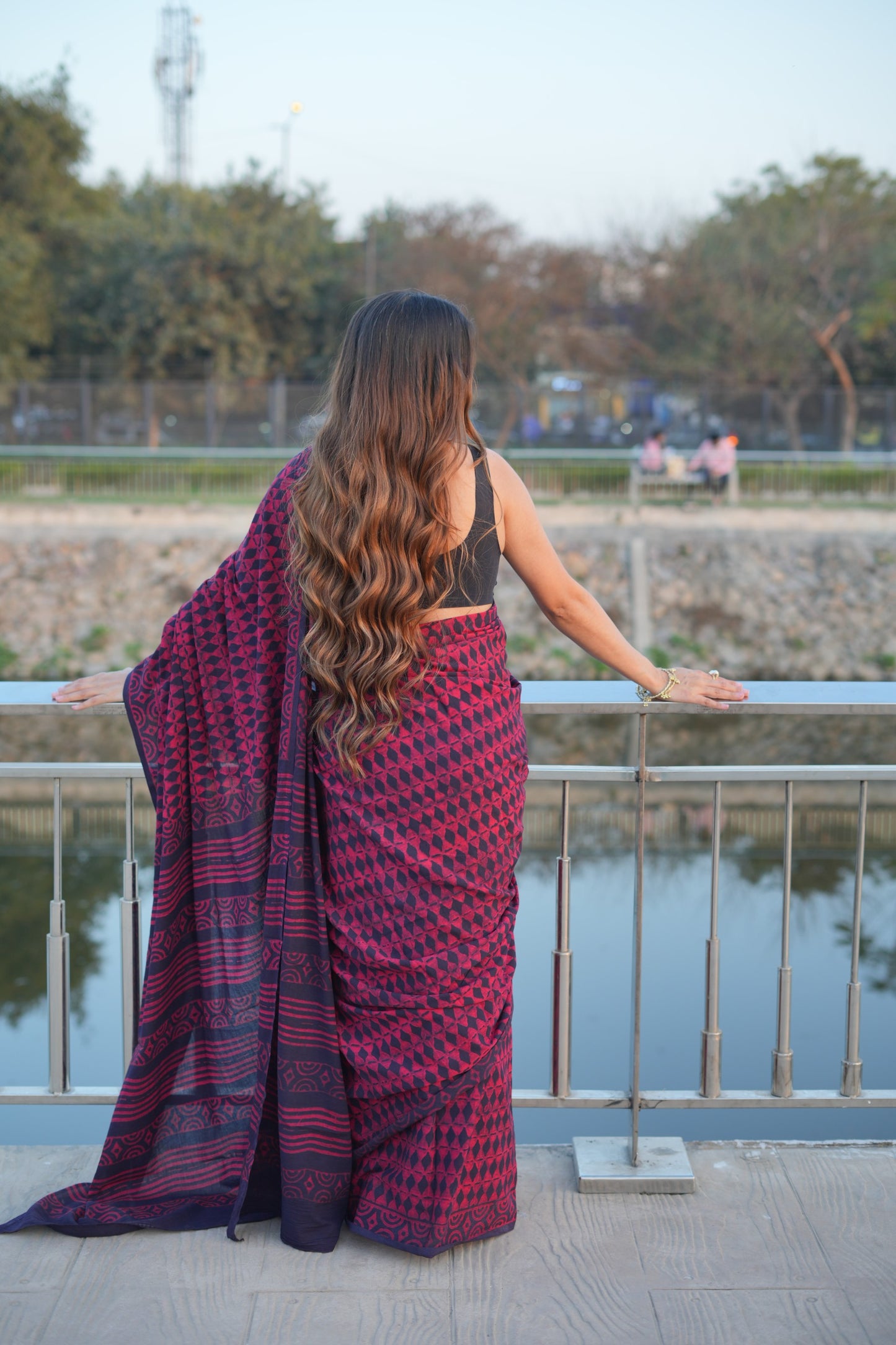 Bhavika_Dhara Earthy Dabu Wine Brown Cotton Saree