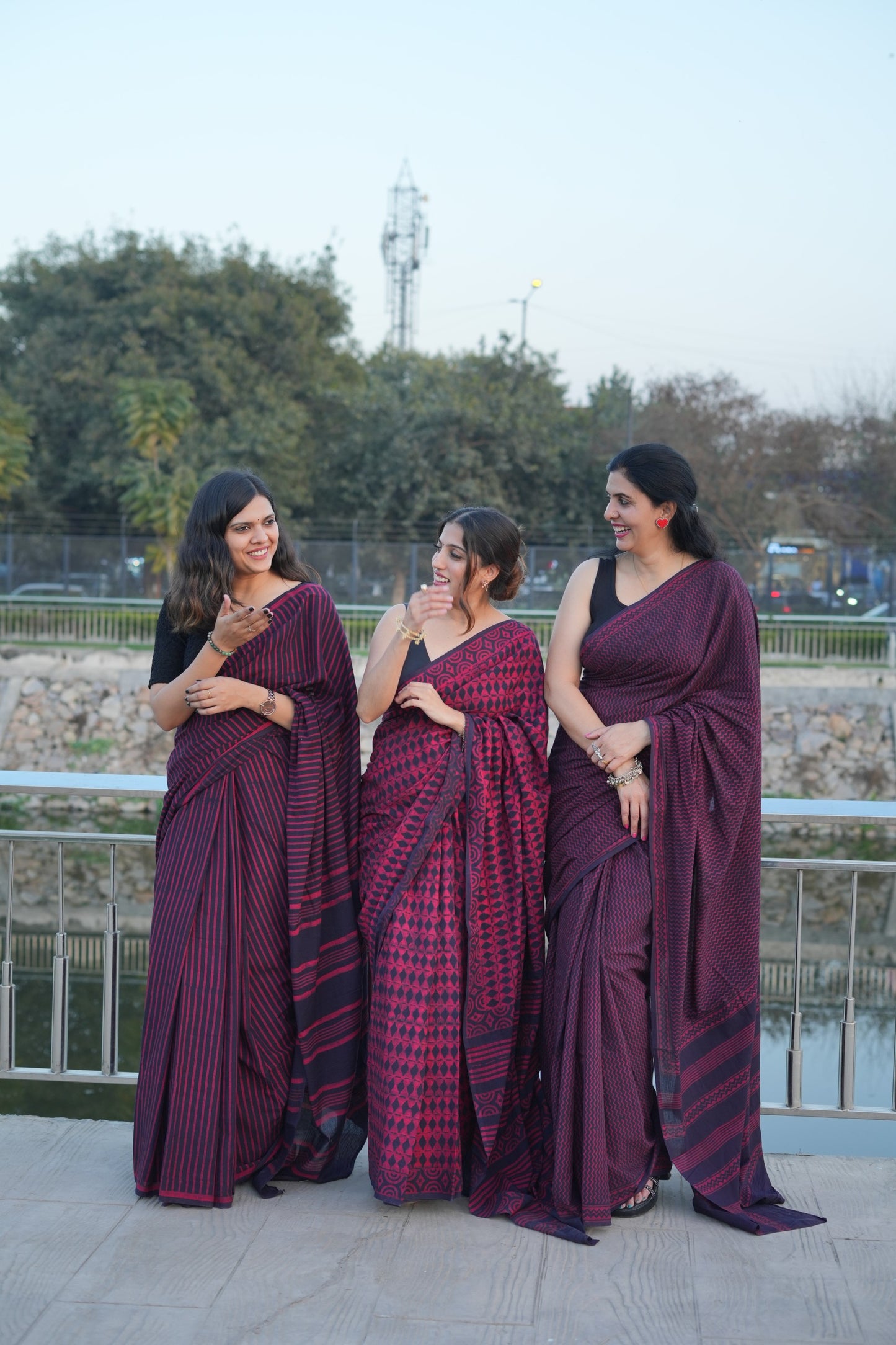 Bhoomi_Dhara Earthy Dabu Wine Brown Cotton Saree