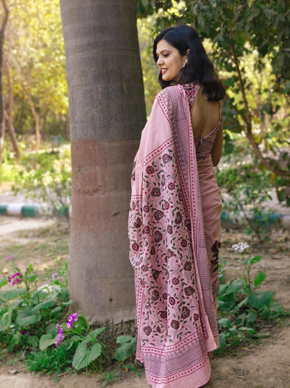 Nayana Hand Block Printed Cotton Saree