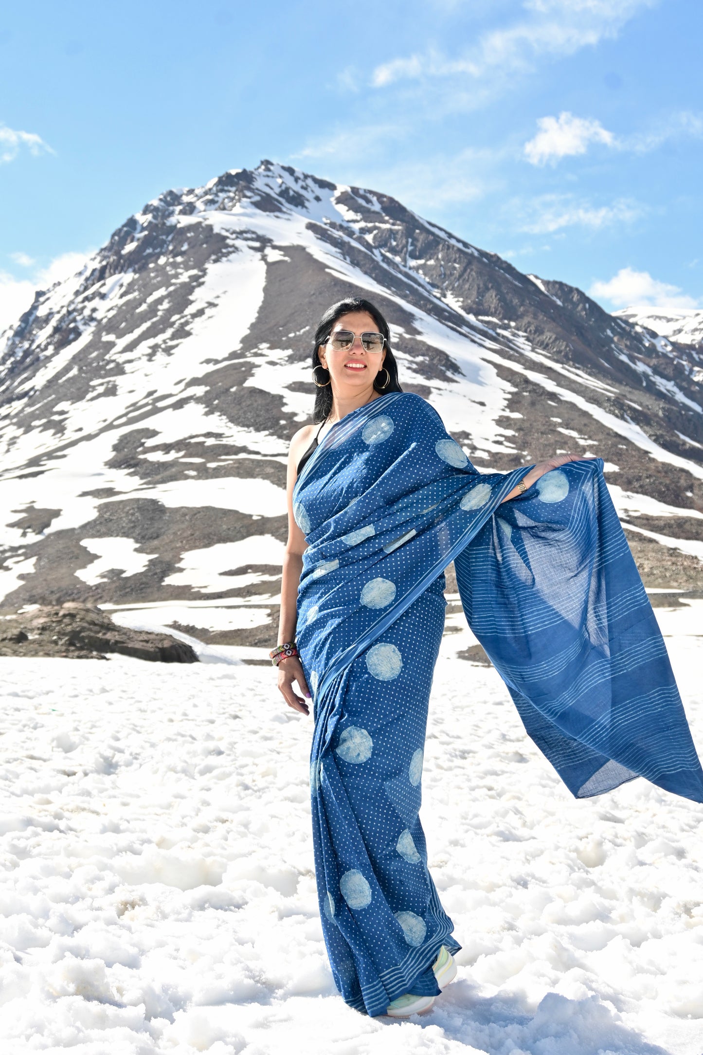 Naveena_Indigo Natural Dye Cotton Saree