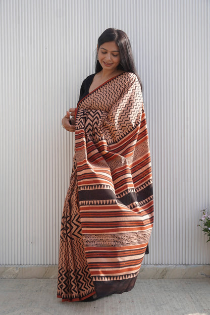 Aakriti_Bagru HBP Cotton Saree