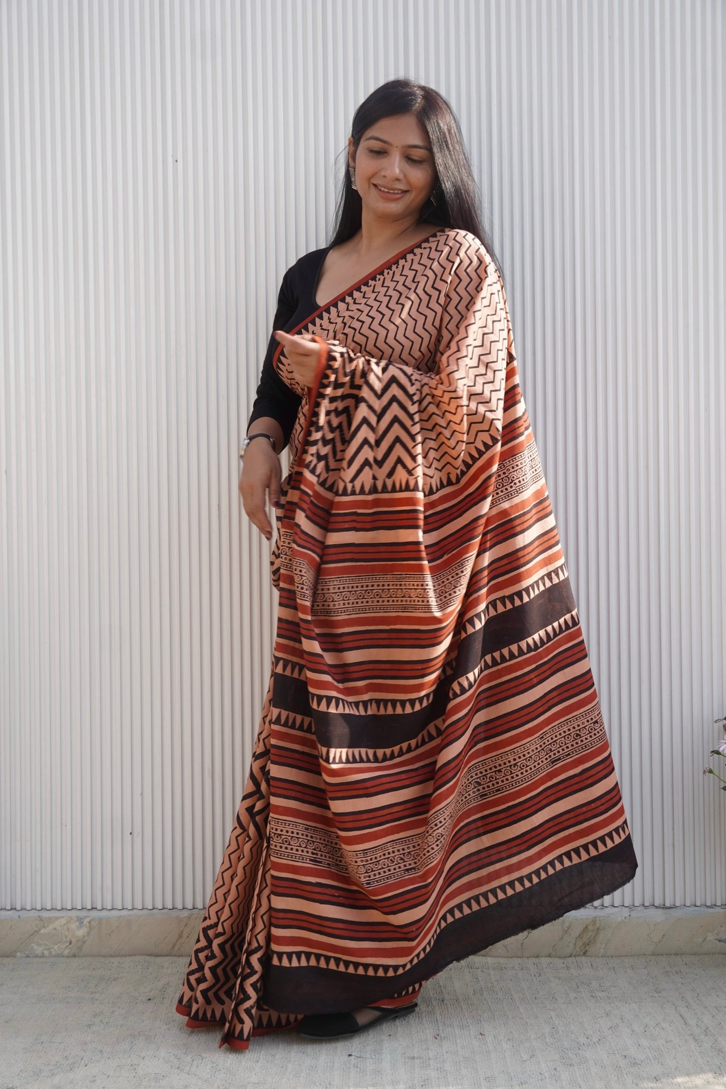 Aakriti_Bagru HBP Cotton Saree