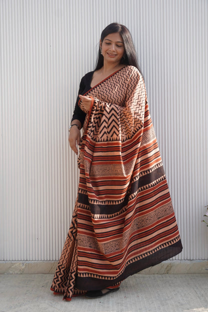 Aakriti_Bagru HBP Cotton Saree