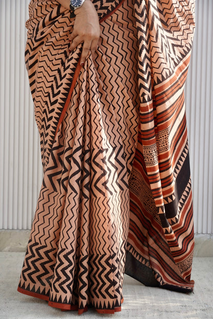 Aakriti_Bagru HBP Cotton Saree
