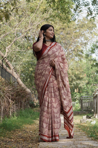 Rukmini _Bagru HBP Cotton Saree