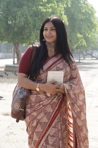 Rukmini _Bagru HBP Cotton Saree