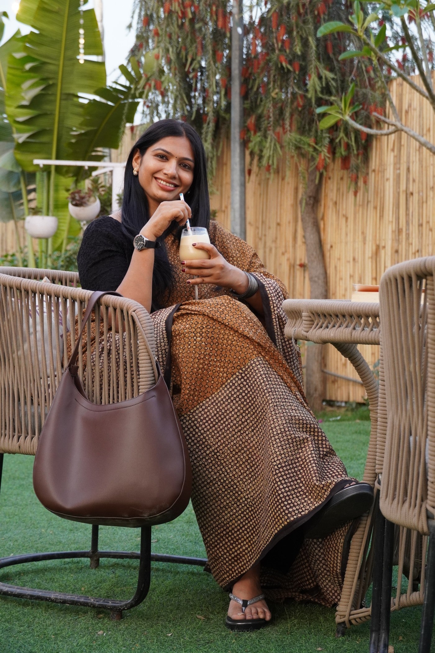 Sanskriti_Mrida Dabu Mustard Cotton Saree