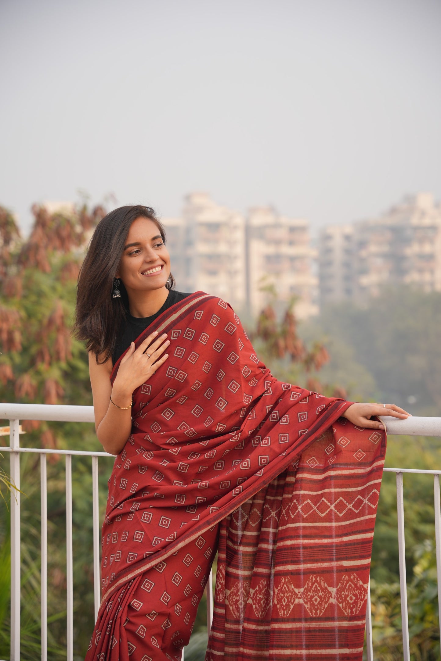 Roohi_Heritage Dabu Hand Block Printed Pure Cotton Saree