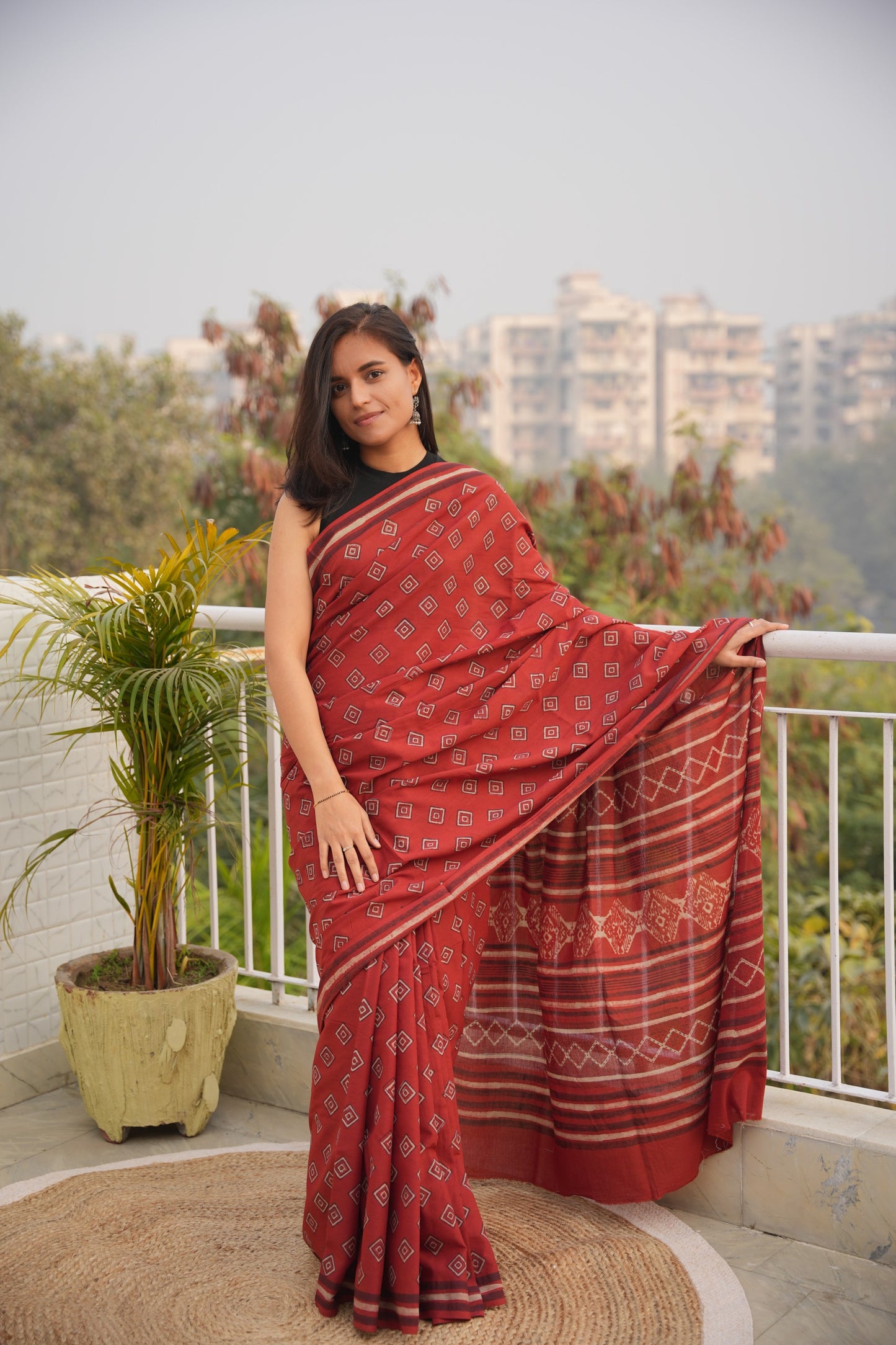 Roohi_Heritage Dabu Hand Block Printed Pure Cotton Saree