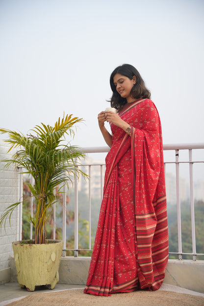 Roshni_Heritage Dabu Hand Block Printed Pure Cotton Saree