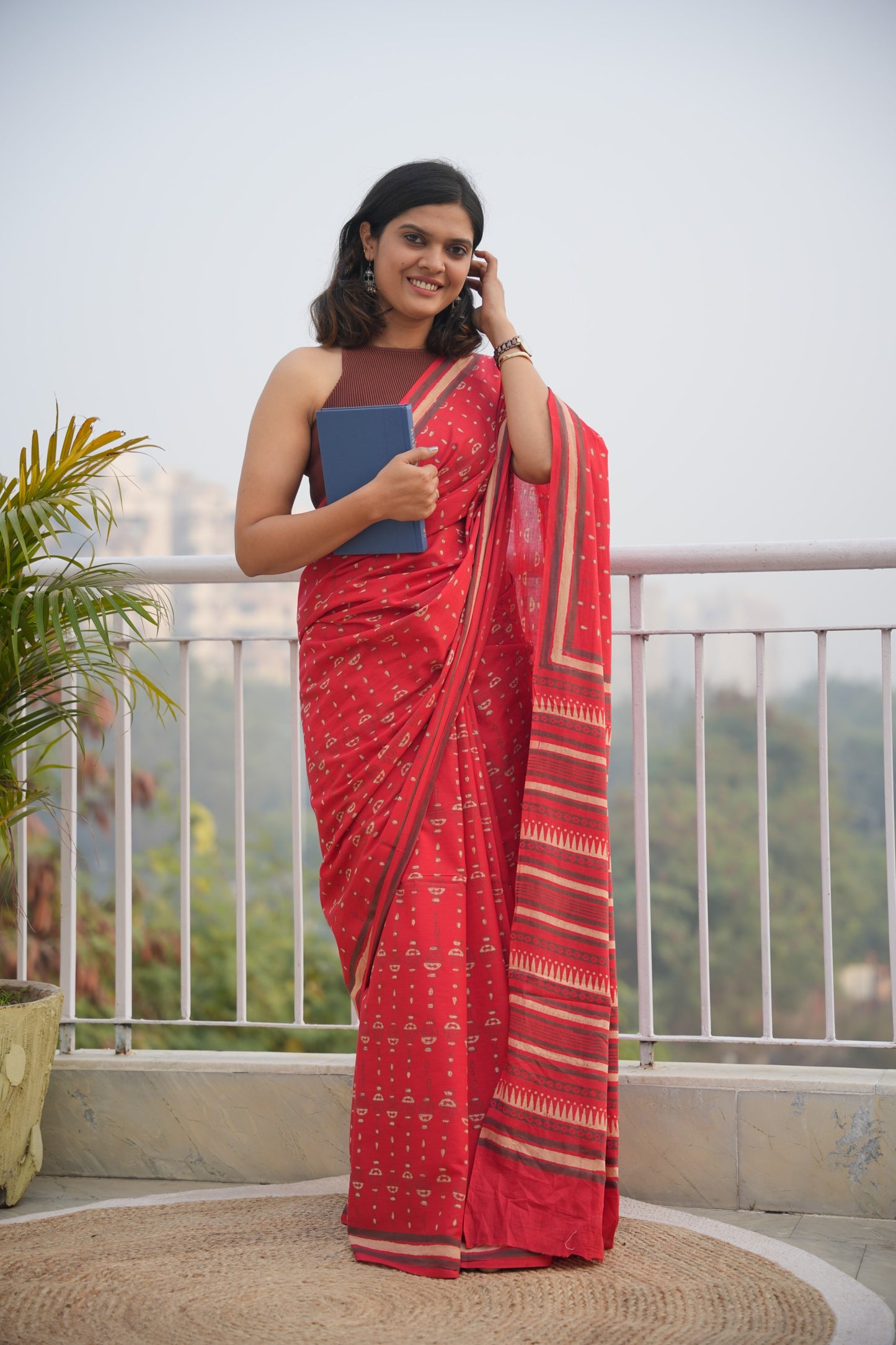 Roshni_Heritage Dabu Hand Block Printed Pure Cotton Saree