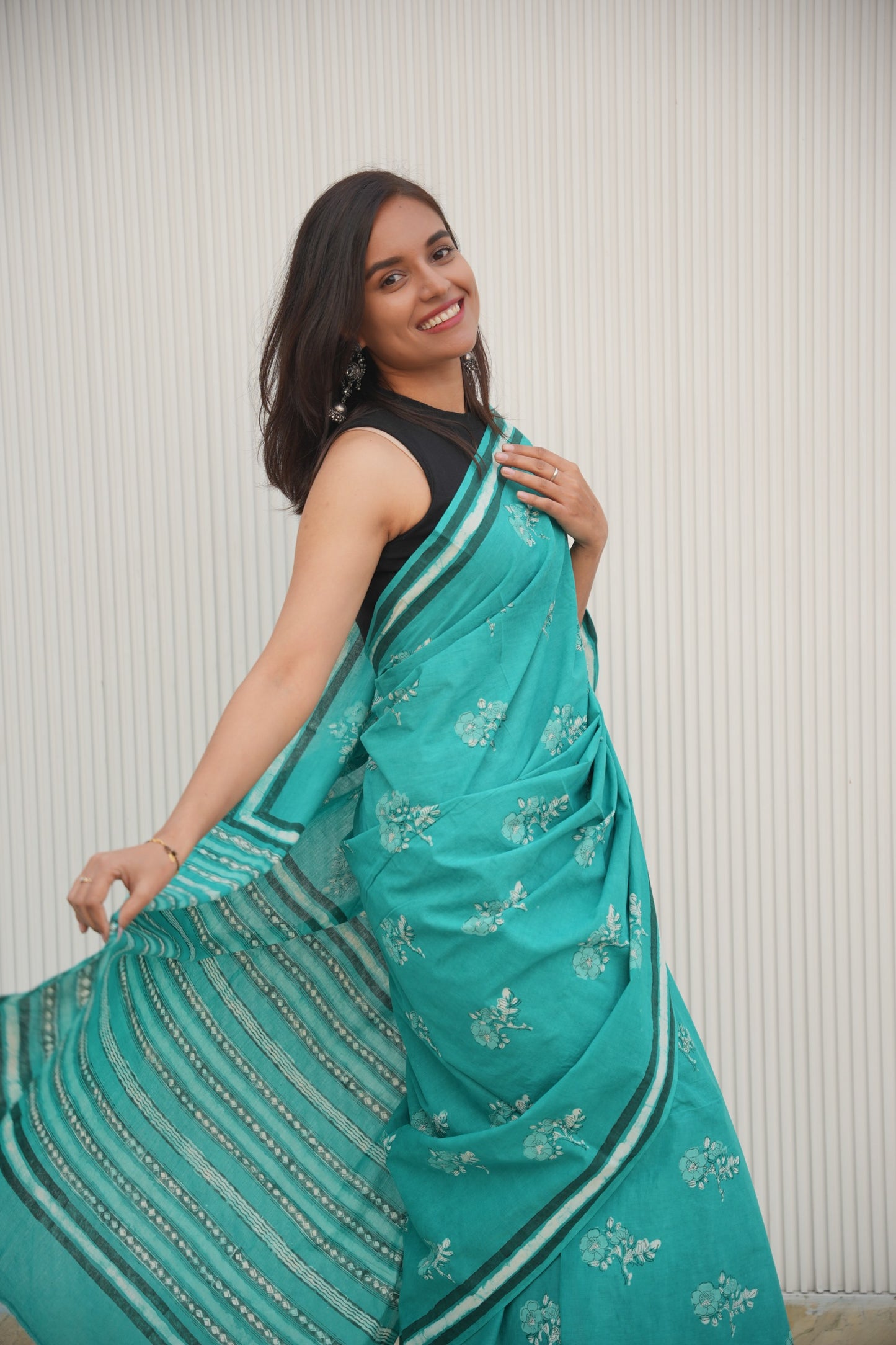 Gauravi_Heritage Dabu Hand Block Printed Pure Cotton Saree