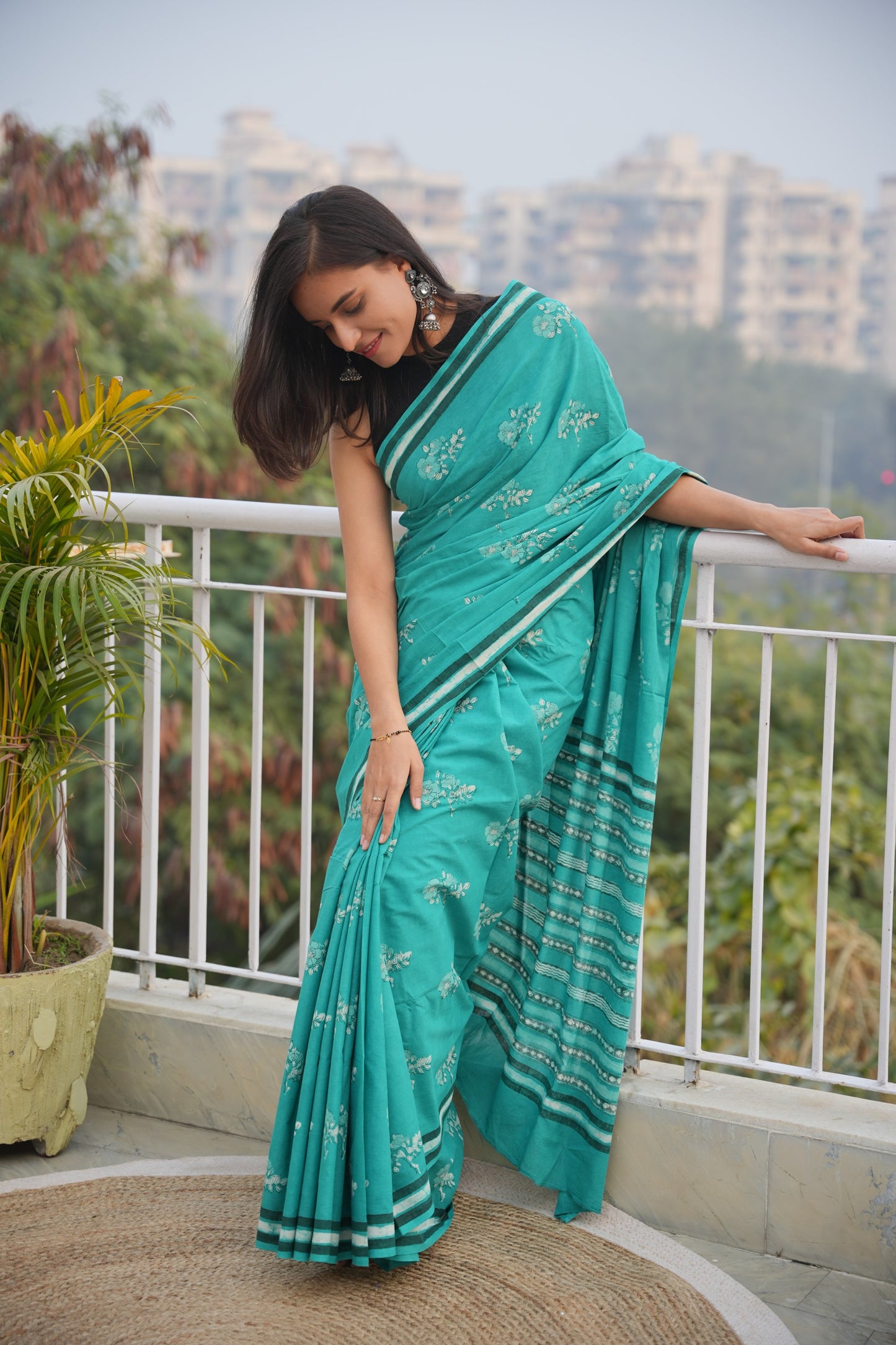 Gauravi_Heritage Dabu Hand Block Printed Pure Cotton Saree