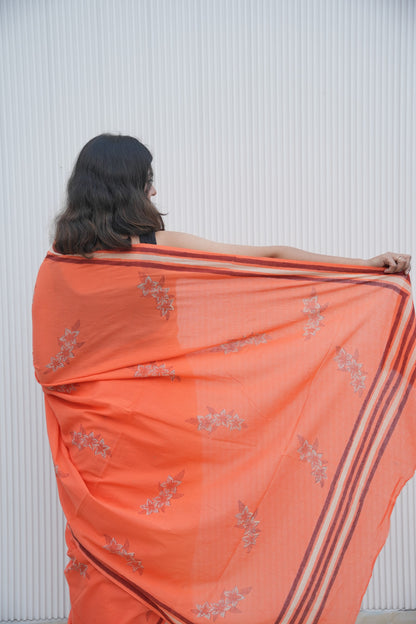 Oorvi_Heritage Dabu Hand Block Printed Pure Cotton Saree
