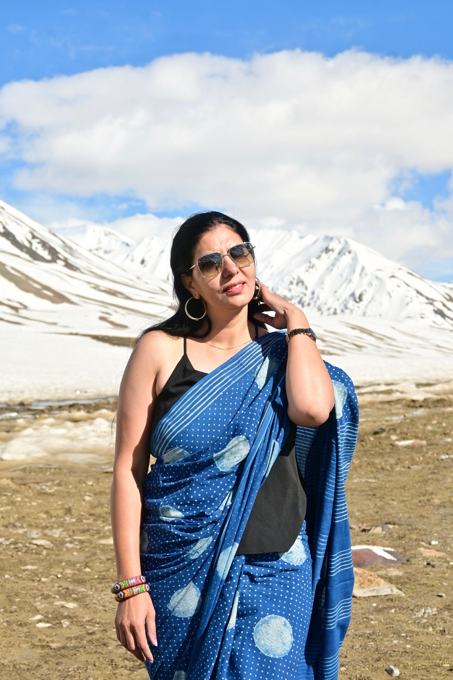 Naveena_Indigo Natural Dye Cotton Saree