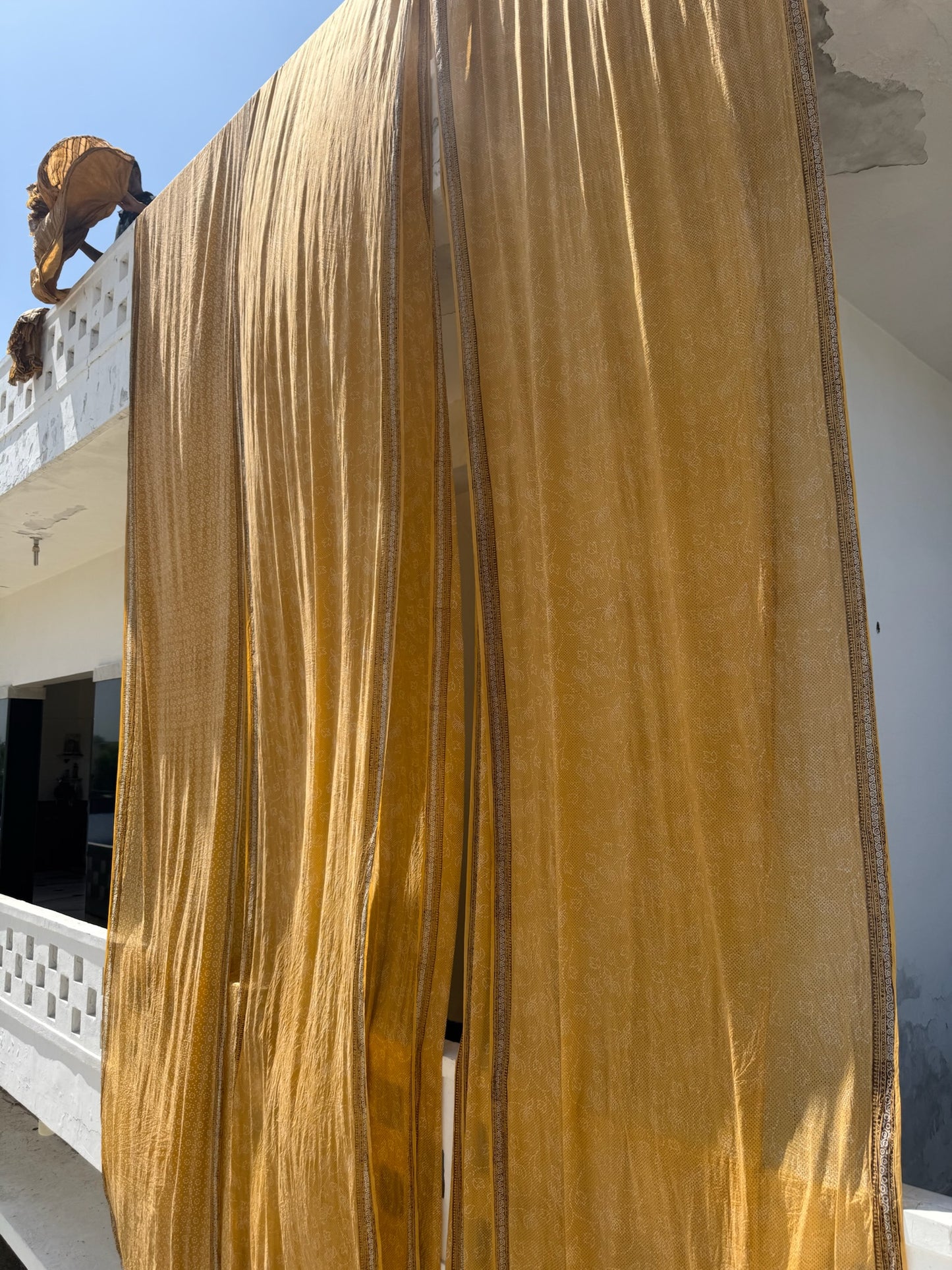 Shobhita_Mrida Dabu Mustard Cotton Saree - Image 3 - Vasaka Jaipur