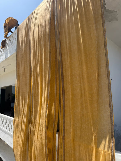 Shobhita_Mrida Dabu Mustard Cotton Saree - Image 3 - Vasaka Jaipur