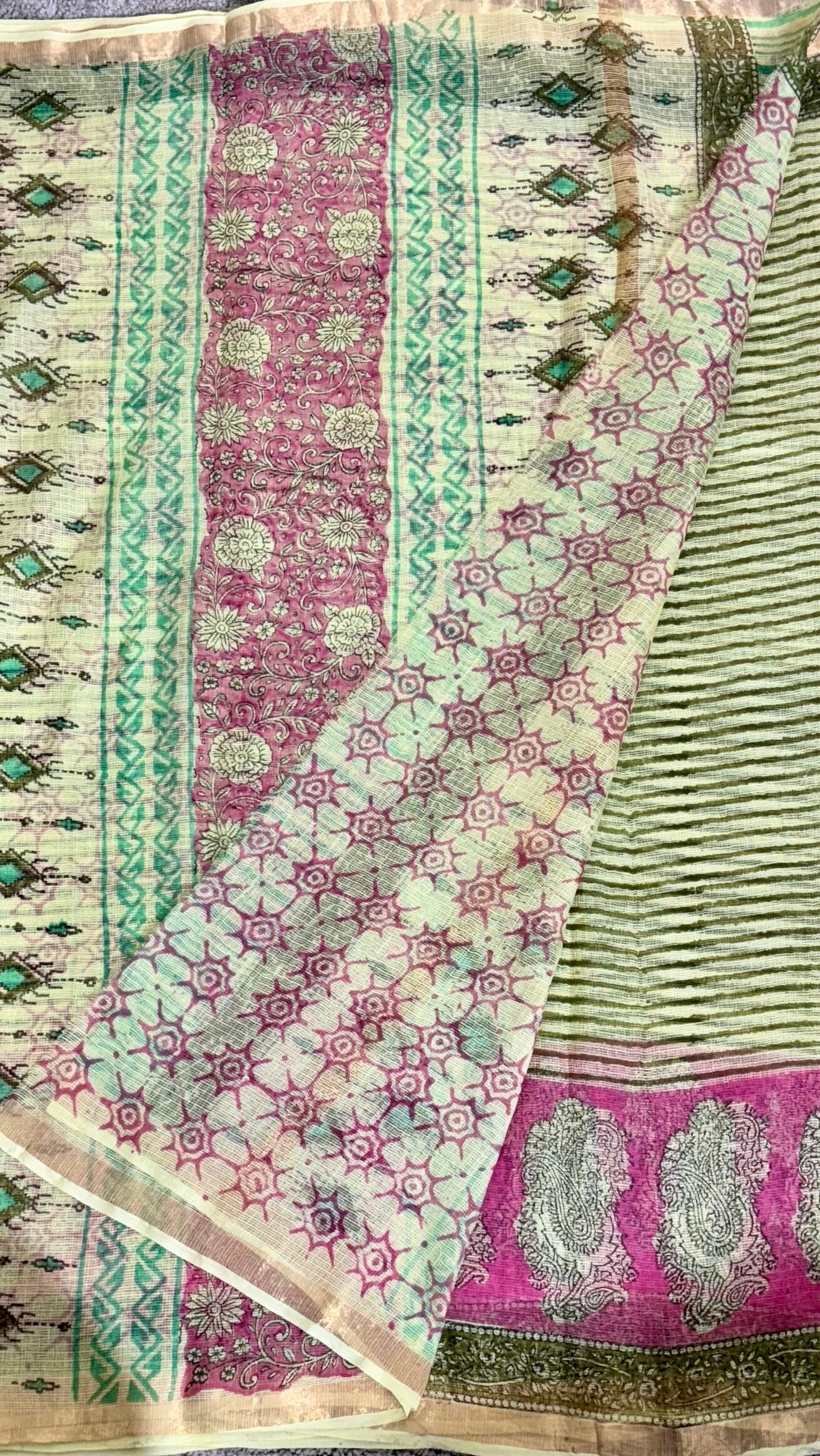 Green_ Kota Doria Saree