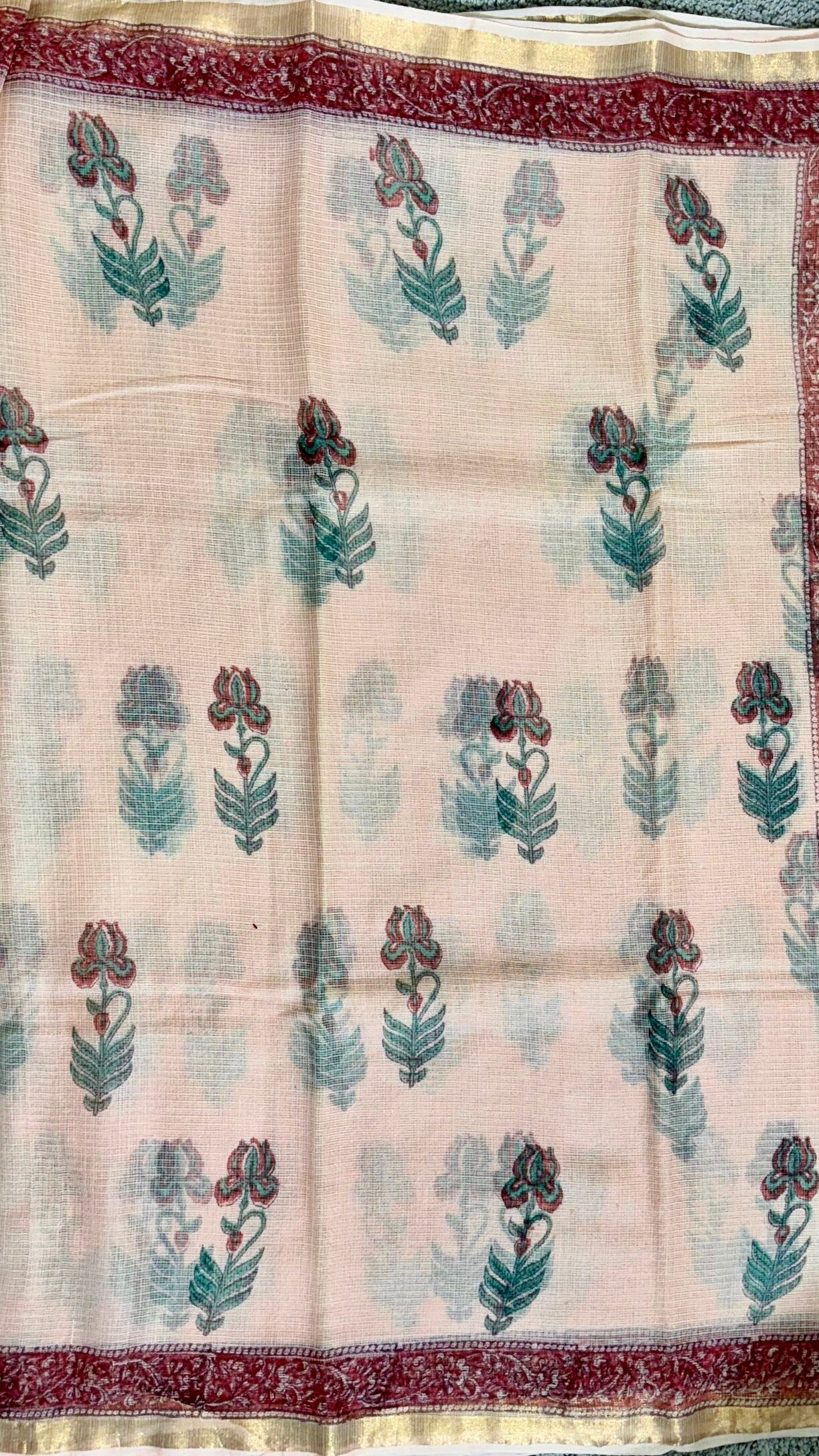 Peach_ Kota Doria Saree