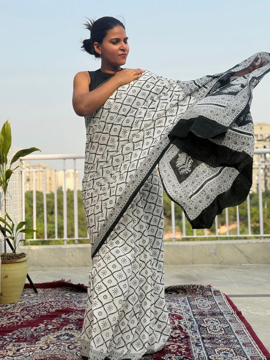 SHRUTIKA_Heritage Sanganeri Hand Block Printed Pure Cotton Saree