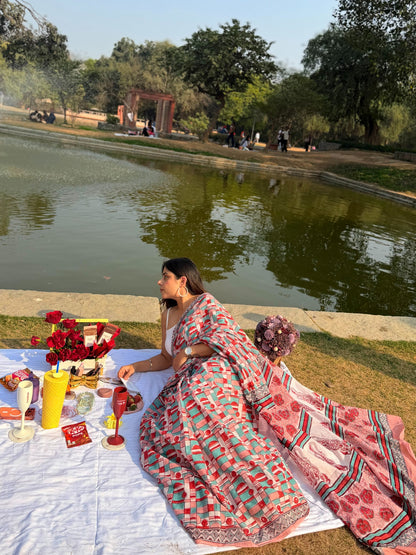 Prita_Heritage Hand Block Printed Pure Cotton Saree