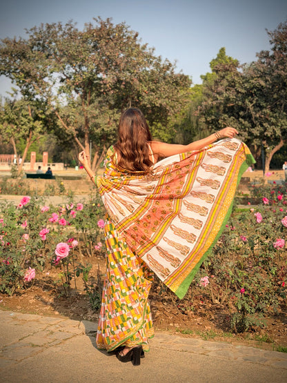 Simran_Heritage Hand Block Printed Pure Cotton Saree