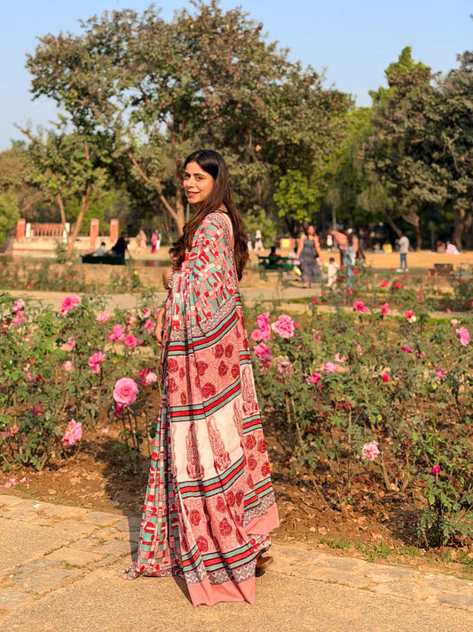 Prita_Heritage Hand Block Printed Pure Cotton Saree