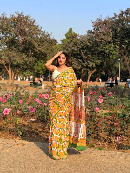Simran_Heritage Hand Block Printed Pure Cotton Saree