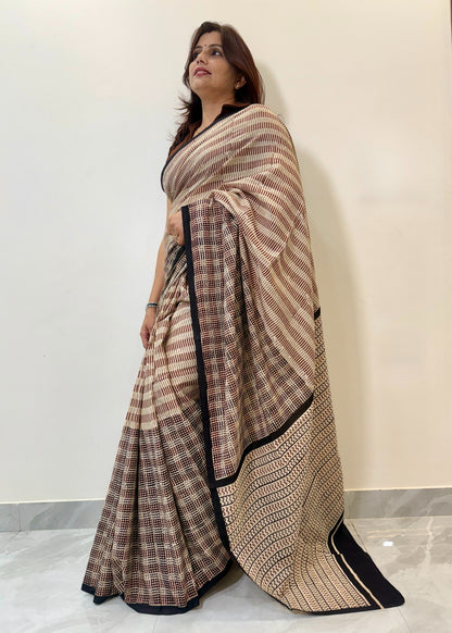 CHAITALI_Heritage Bagru Hand Block Printed Pure Cotton Saree