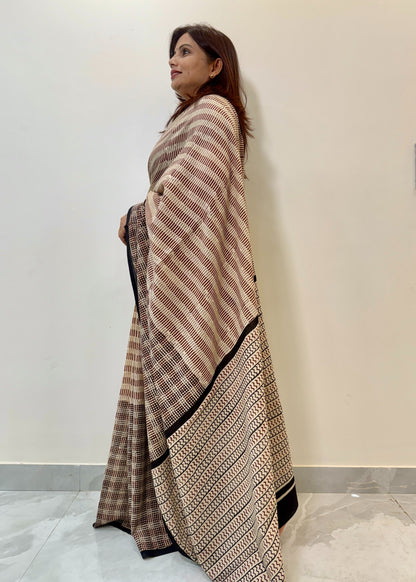 CHAITALI_Heritage Bagru Hand Block Printed Pure Cotton Saree