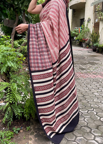 RIDHIMA _Heritage Bagru Hand Block Printed Pure Cotton Saree