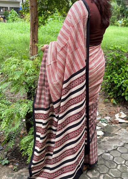 RIDHIMA _Heritage Bagru Hand Block Printed Pure Cotton Saree