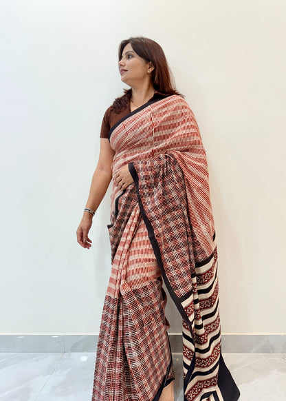 RIDHIMA _Heritage Bagru Hand Block Printed Pure Cotton Saree