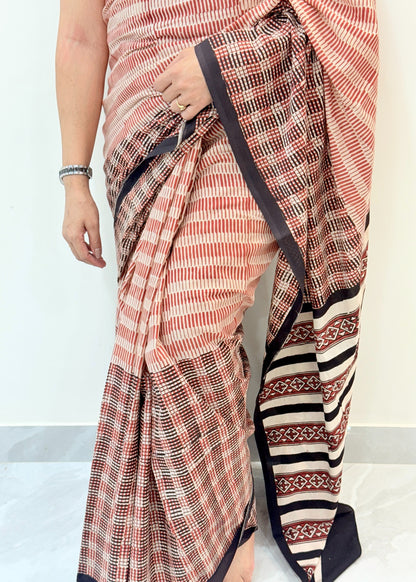 RIDHIMA _Heritage Bagru Hand Block Printed Pure Cotton Saree