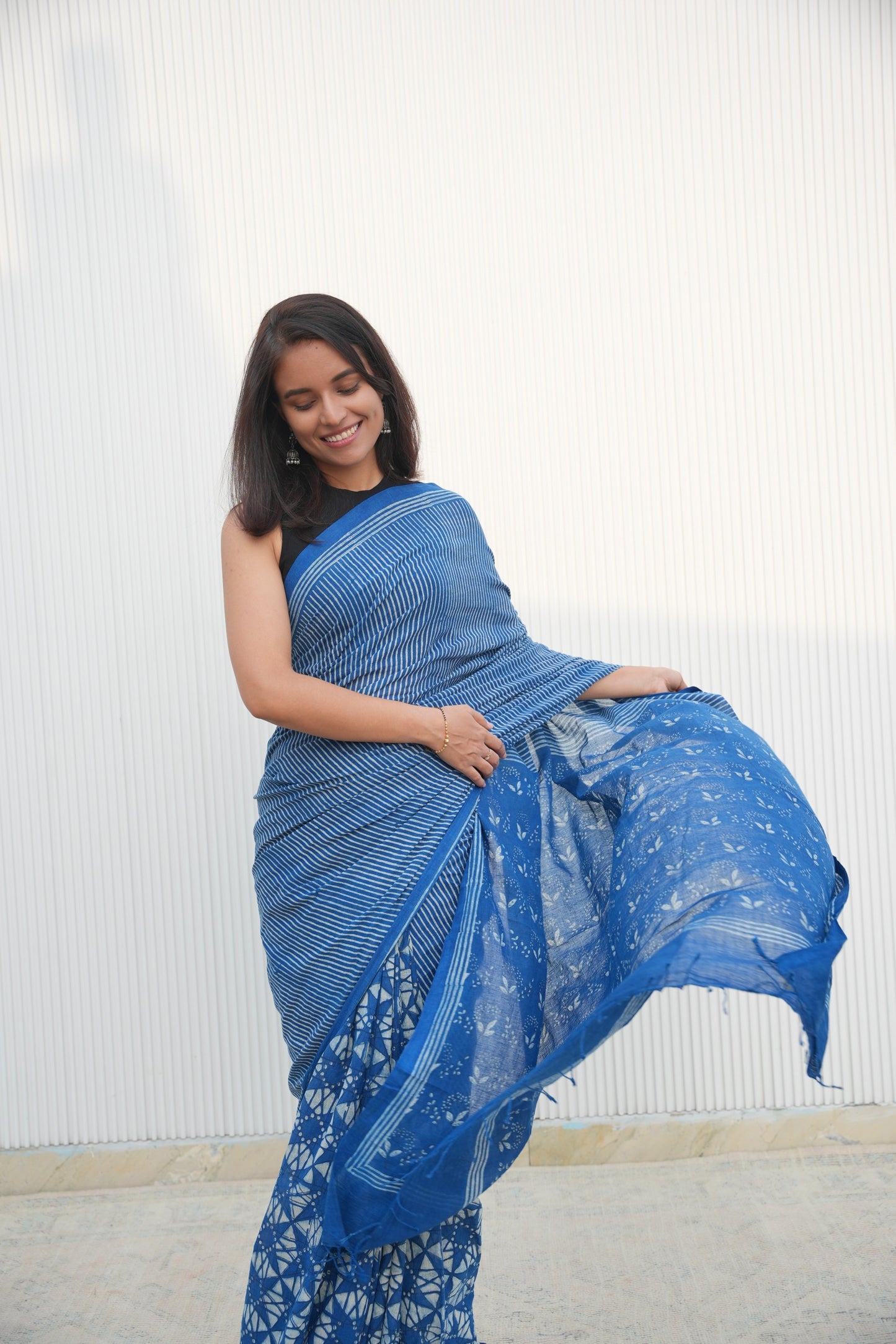 Sanganeri Hand Block Printed Handloom Cotton Saree