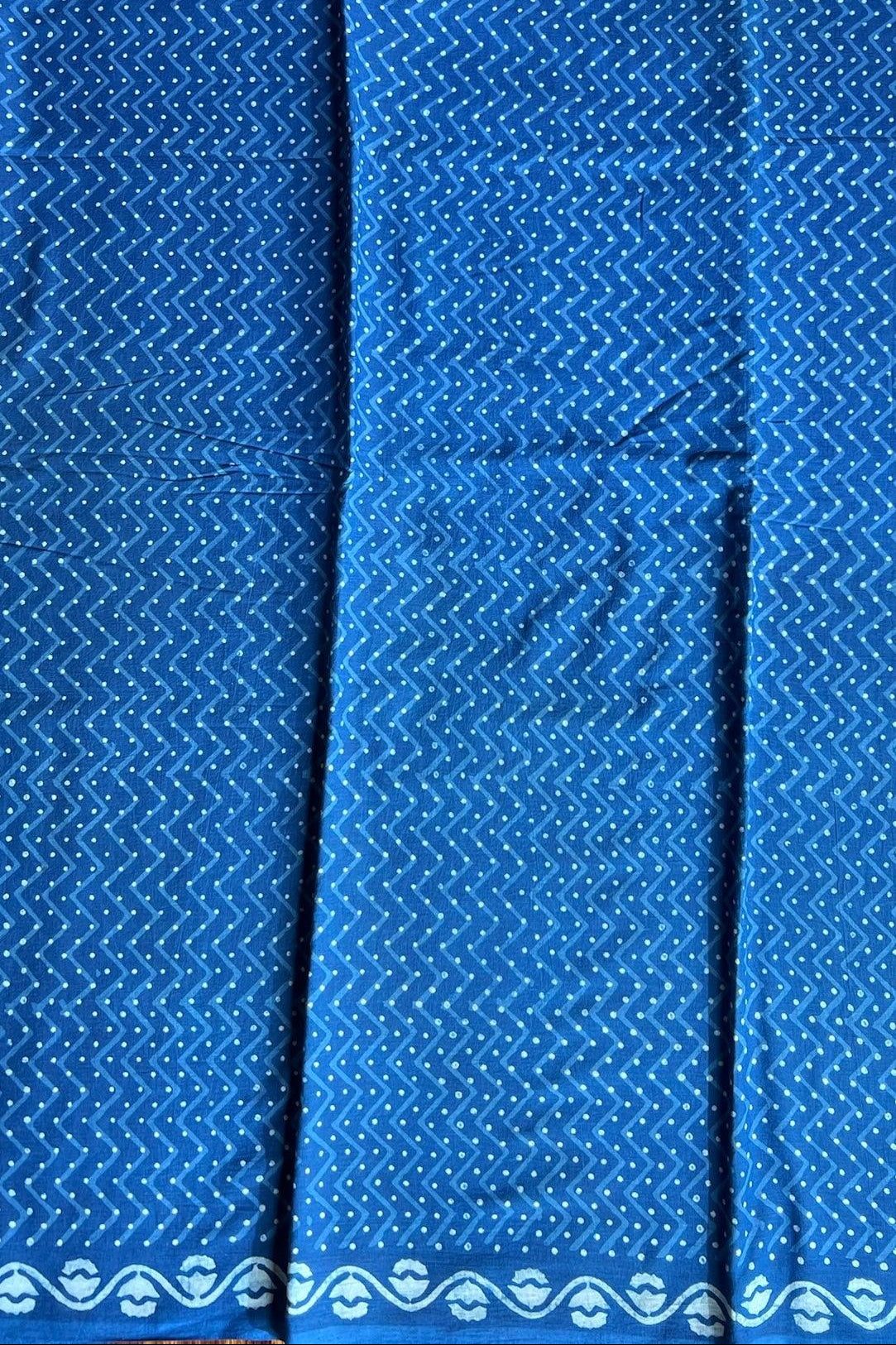 Nishka deep indigo blue dabu hand block printed natural dye cotton saree by Vasaka Jaipur