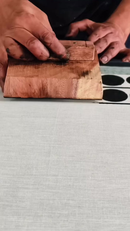 Sameera : Striped Begumpuri Cotton Saree | Block Printed | Handwoven