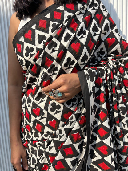 Sanganeri Hand Block Printed Handloom Cotton Saree